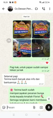 Testimonial Papan Bunga Pernikahan cilincing